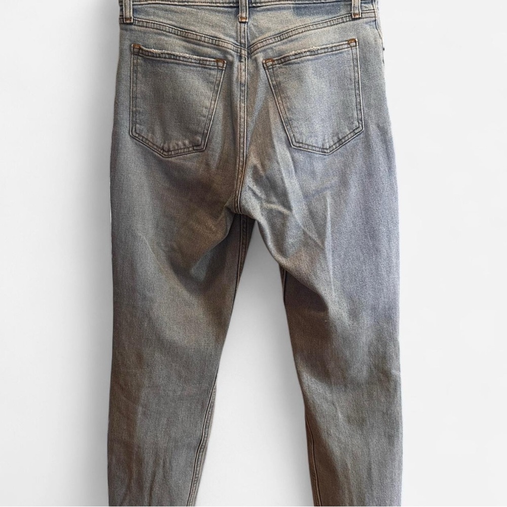 Abercrombie & Fitch High Rise Mom Jeans Sz 4 Sz 27 Distressed Light Straight Leg - Picture 5 of 6